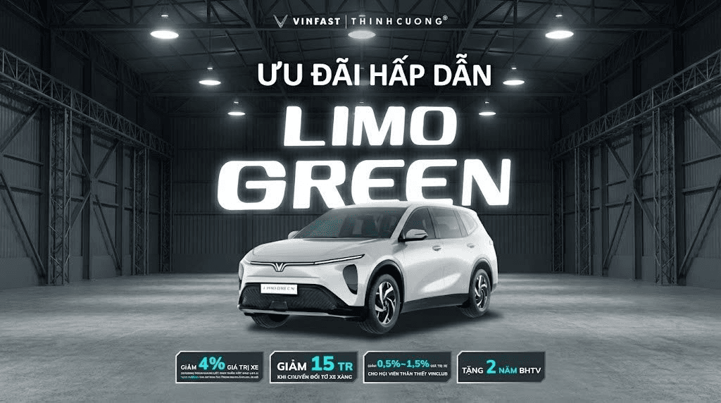 ƯU ĐÃI XE LIMOGREEN – THỜI ĐIỂM VÀNG SỞ HỮU MPV ĐIỆN VINFAST VỚI ĐẶC QUYỀN VƯỢT TRỘI