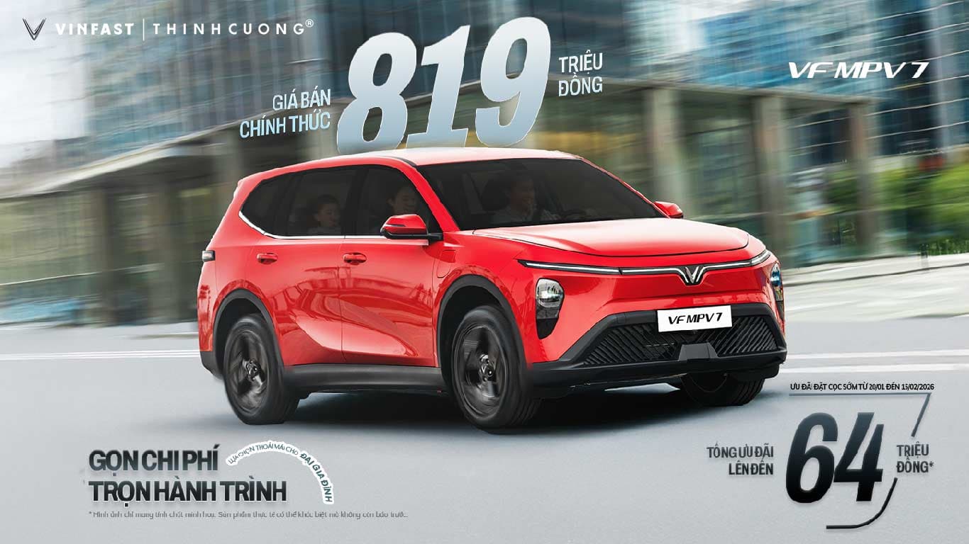 VINFAST MPV 7 CHÍNH THỨC RA MẮT, CHỐT GIÁ 819 TRIỆU ĐỒNG, BÀN GIAO XE TỪ THÁNG 2