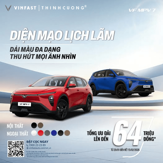 Các phiên bản màu và ưu đãi VinFast