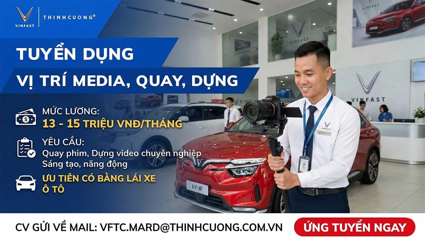 TUYỂN DỤNG: CHUYÊN VIÊN MEDIA, QUAY, DỰNG